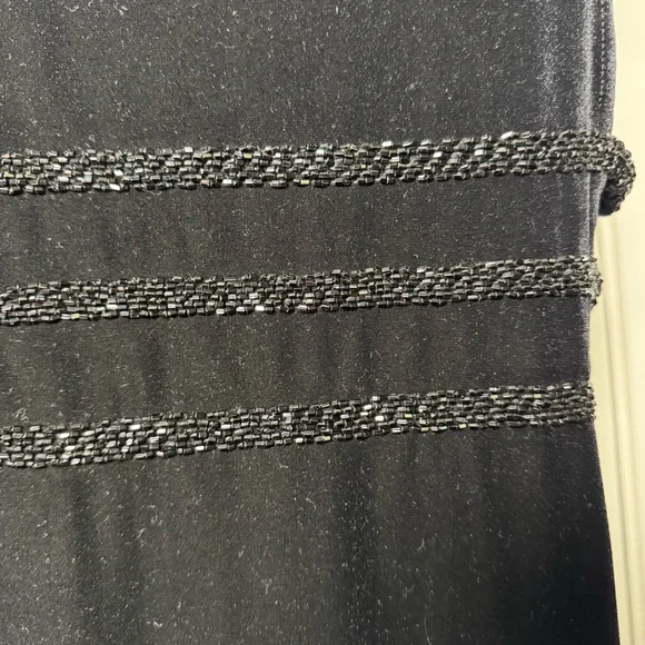 Vintage Marina Elegant Black Sleeveless Velvet Formal Beaded Dress Size 8 Maxi